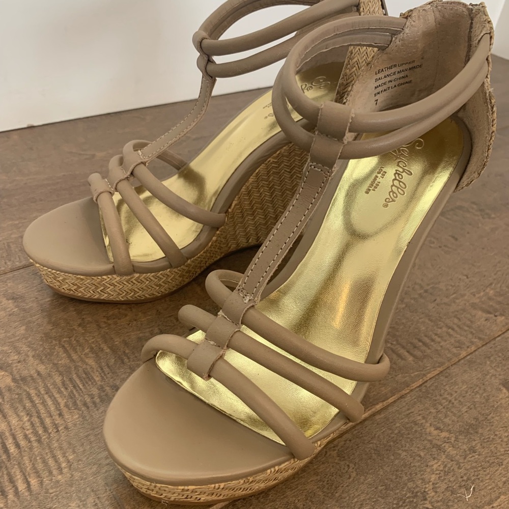 Seychelles nude wedges